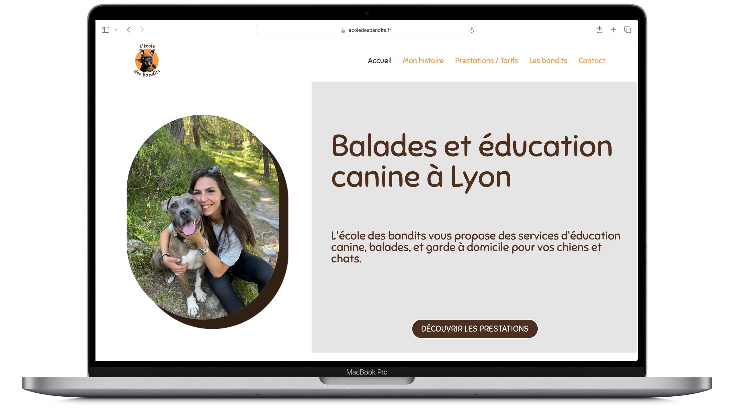 Site d'éducatrice canine fait par une agence digitale à Lyon